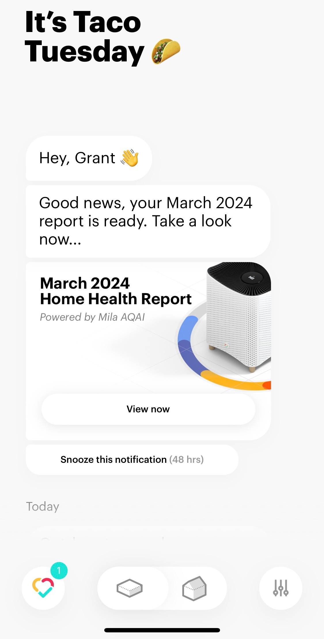 Home Health Report screenshot